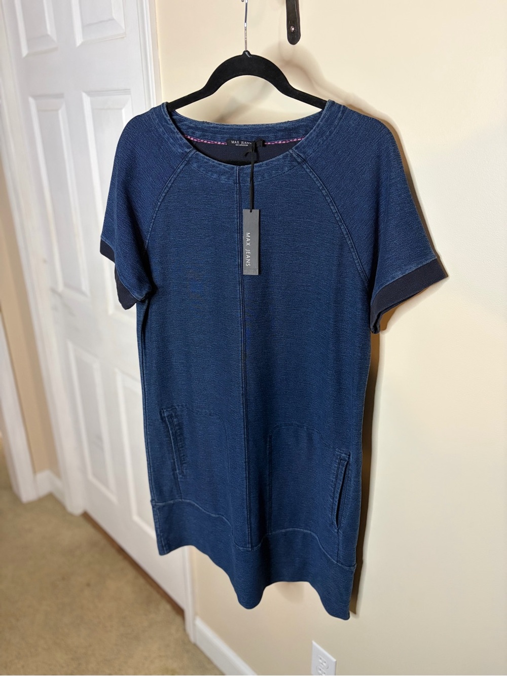 Max Jeans Navy Short-Sleeve Knit Tunic #1350